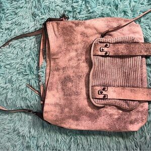 She & Lo grey metallic leather bag
